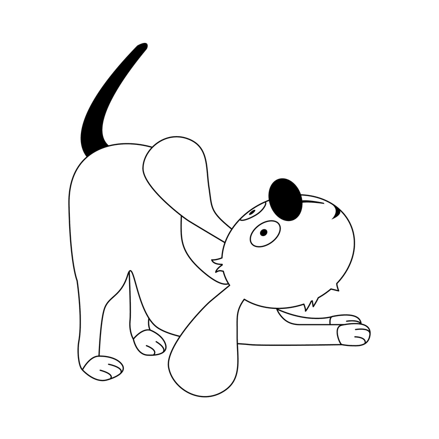 Lucky Jim® Maskottchen in verspielter Streckhaltung